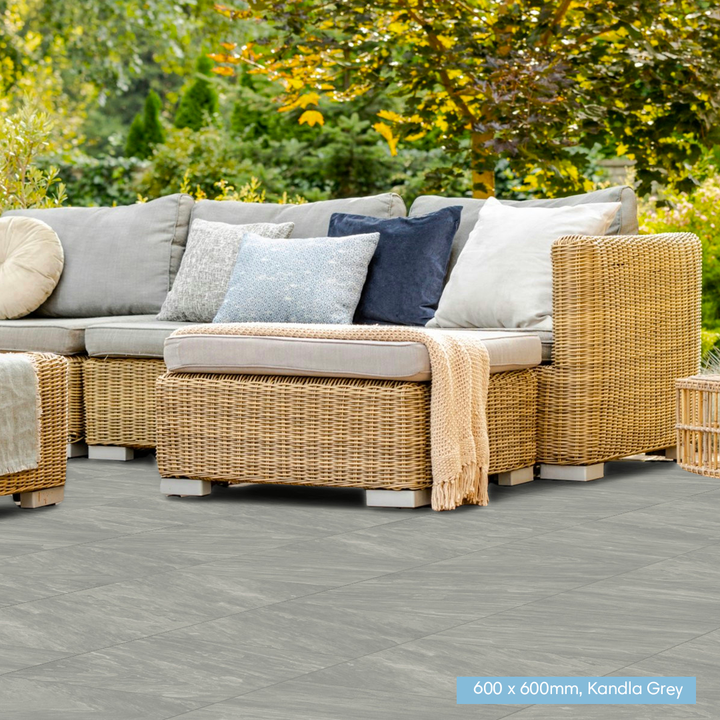 Eclipse Kandla Grey Porcelain Paving | 900 x 600mm | 600 x 600mm | Patio Packs