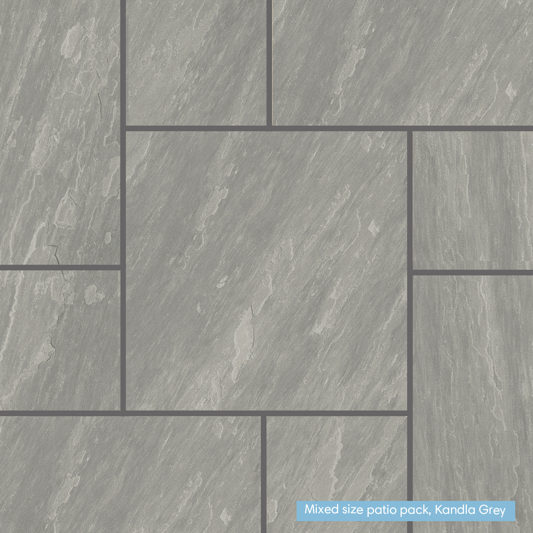 Eclipse Kandla Grey Porcelain Paving | 900 x 600mm | 600 x 600mm | Patio Packs