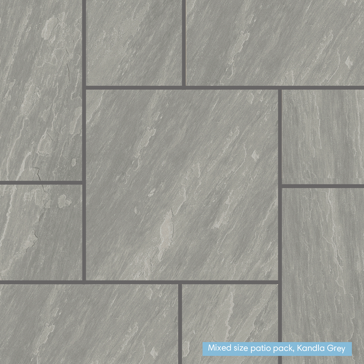Eclipse Kandla Grey Porcelain Paving | 900 x 600mm | 600 x 600mm | Patio Packs