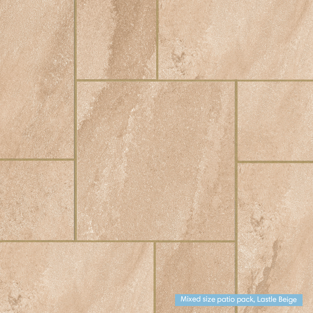 Eclipse Lastle Beige Porcelain Paving | 900 x 600mm | 600 x 600mm | Patio Pack