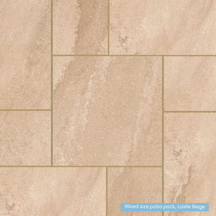 Eclipse Lastle Beige Porcelain Paving | 900 x 600mm | 600 x 600mm | Patio Pack