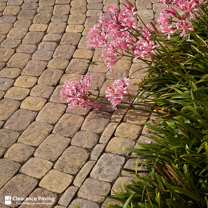 Brett Aura Square Stone paving block in Bronze Fleck