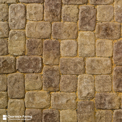 Brett Aura Square Stone paving blocks in Bronze Fleck swatch