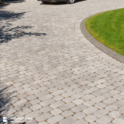 Brett Aura Stone paving block driveway in Silver Fleck 60mm