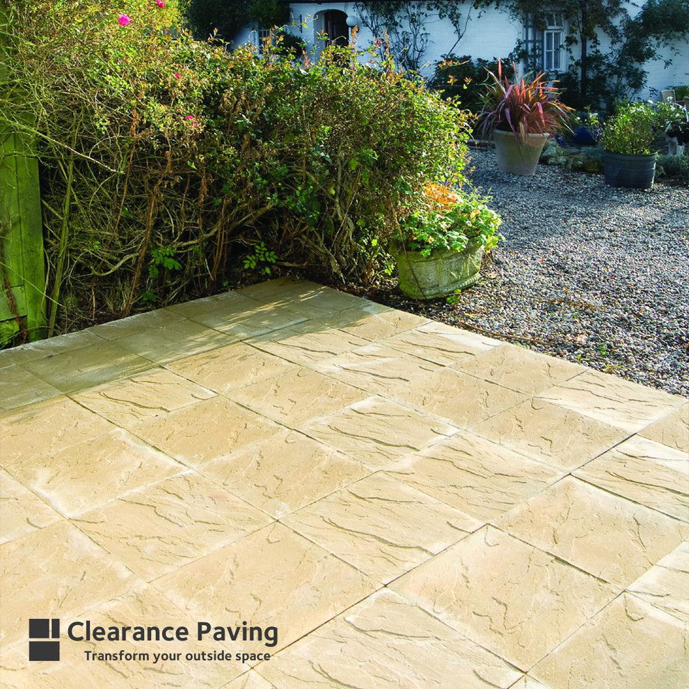 Brett Broadway Economy Riven Paving Slabs in Buff 450 x 450mm