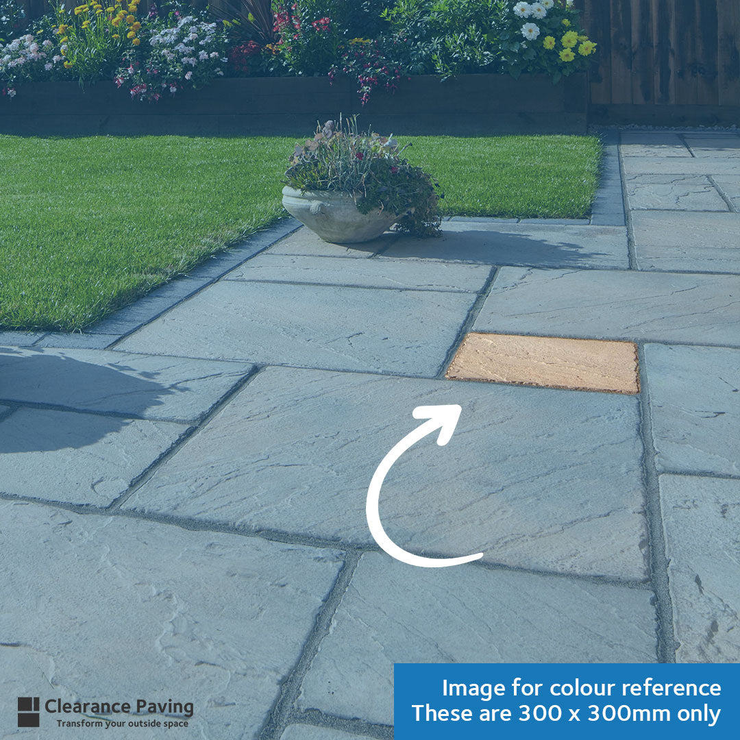 Brett Bronte paving slabs in Acorn Brown 300mm square