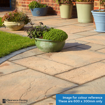 Brett Bronte paving slabs in Acorn Brown rectangular 600x300mm