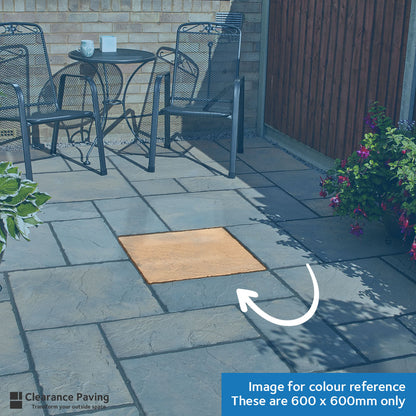 Brett Bronte garden paving in Acorn Brown 600mm square