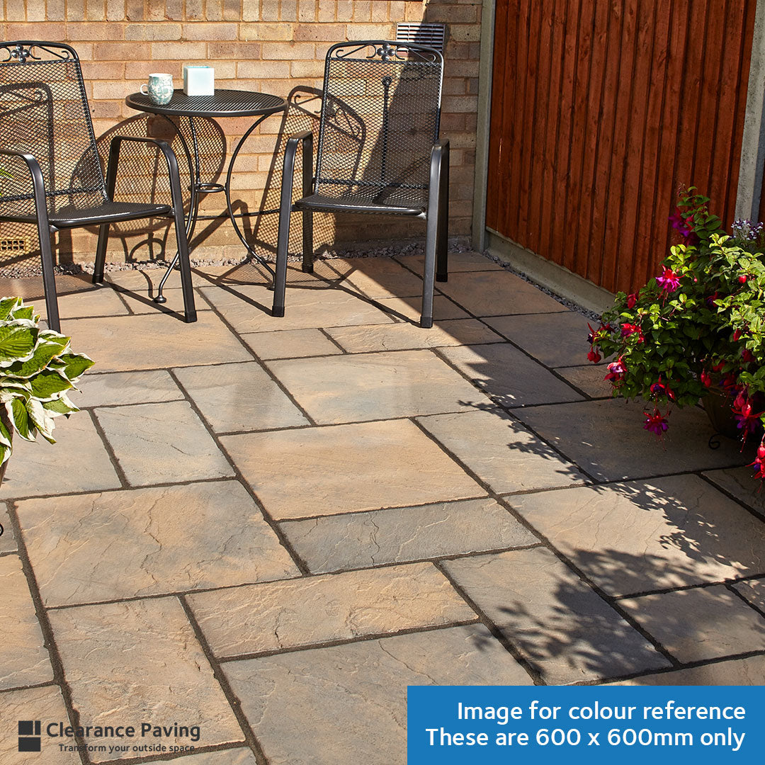 Brett Bronte Acorn Brown paving slabs square 600mm