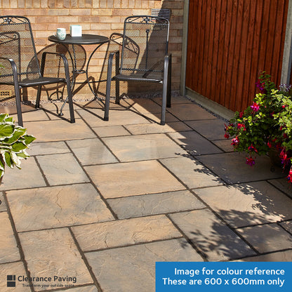 Brett Bronte Acorn Brown paving slabs square 600mm