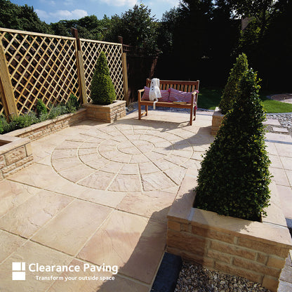 Brett Bronte Weathered Apricot paving slabs