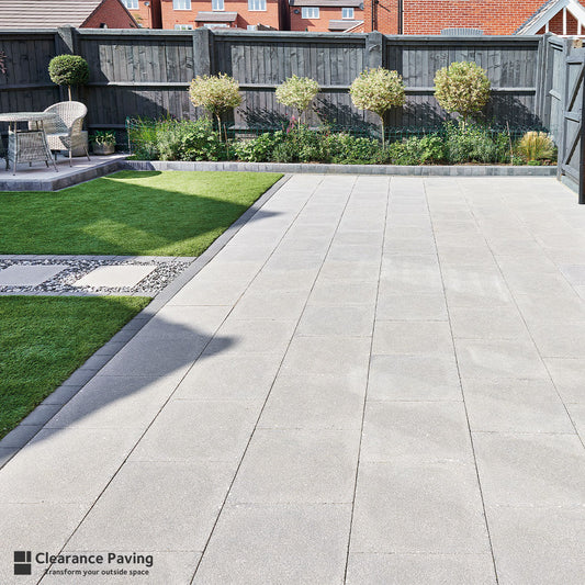 Brett Chaucer charcoal textured garden paving 600mm square