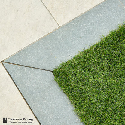 Brett Eclipse Porcelain in the Azure Blue used as edging tile