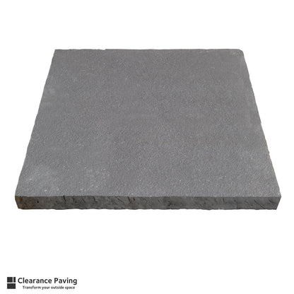 Black Limestone garden paving in a square shape and Mystic Sky colour
