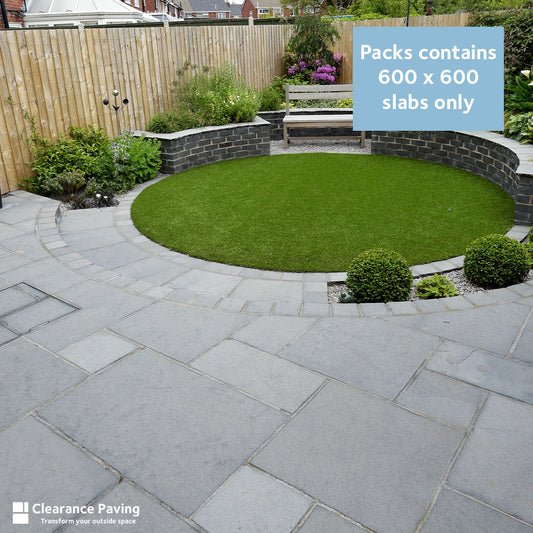 Black Limestone paving in a square shape in Mystic Sky