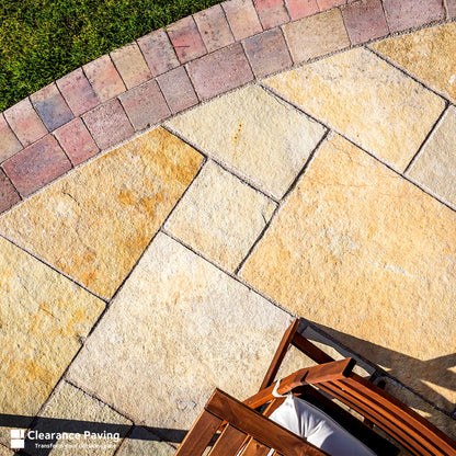 Limestone square paving slabs in a Honey colour 600mm x 600mm