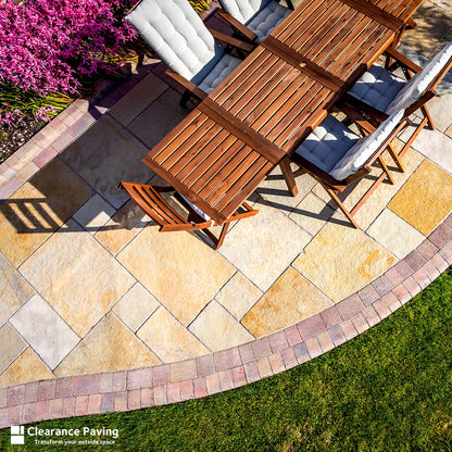 Limestone patio paving slabs in Honey 900mm x 600mm