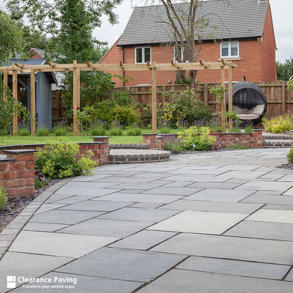 Black Limestone patio tiles 600mm x 600mm in Mystic Sky