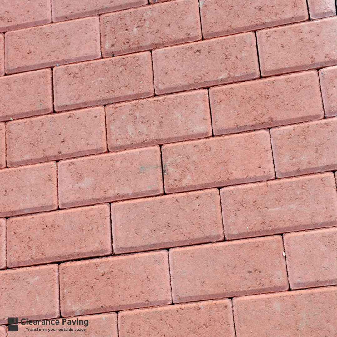 Brett Omega Block Paving in Red 50mm – Clearance Paving