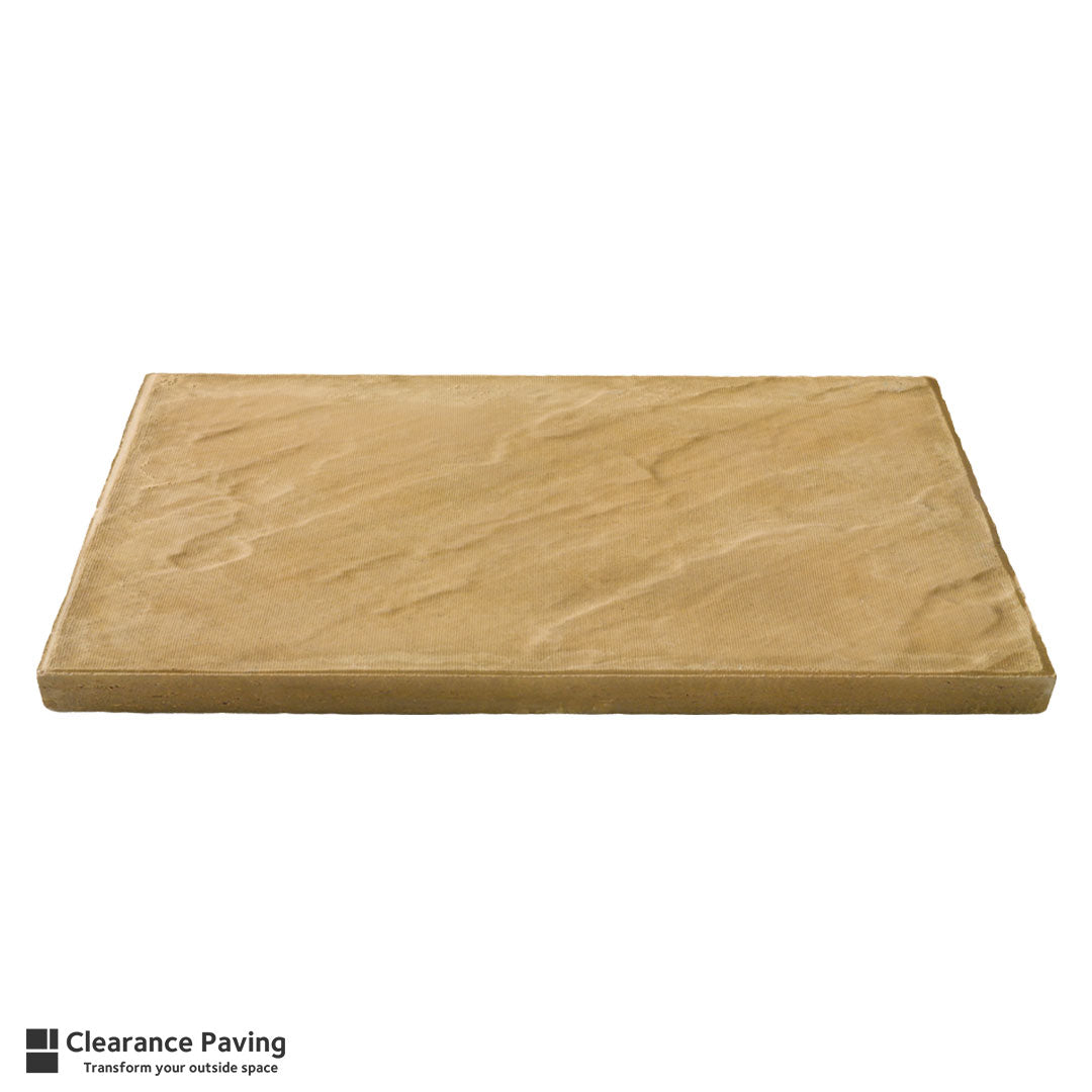 Brett Quorndon buff rectangular patio slabs 38mm