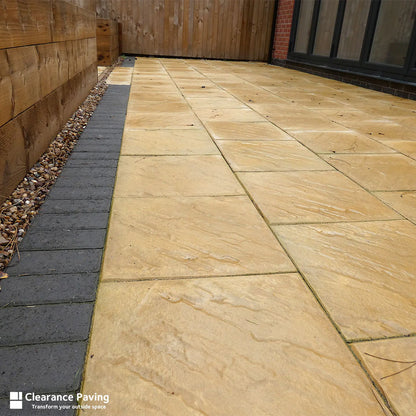 Brett Quorndon buff paving slabs square 600mm