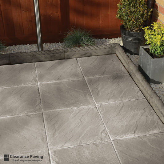 Brett Quorndon grey garden slabs square 600mm