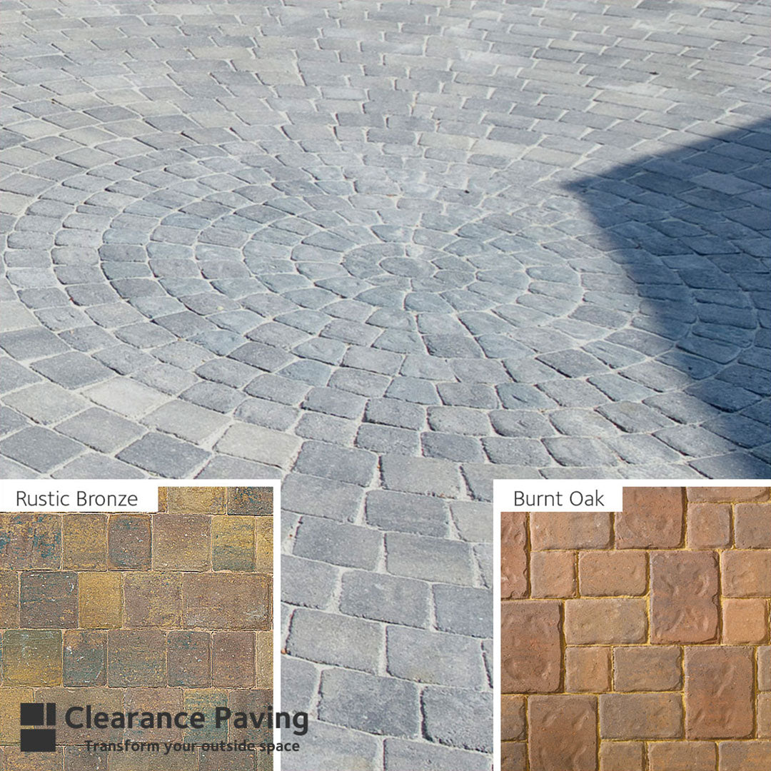 Brett Regatta circle block paving kit in Burnt Oak 60mm