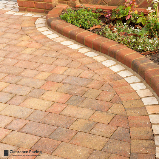 Brett Regatta Trio block paving driveway in Autumn Gold 60mm