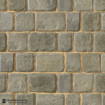 Brett Regatta Trio paving block in Silver Haze swatch