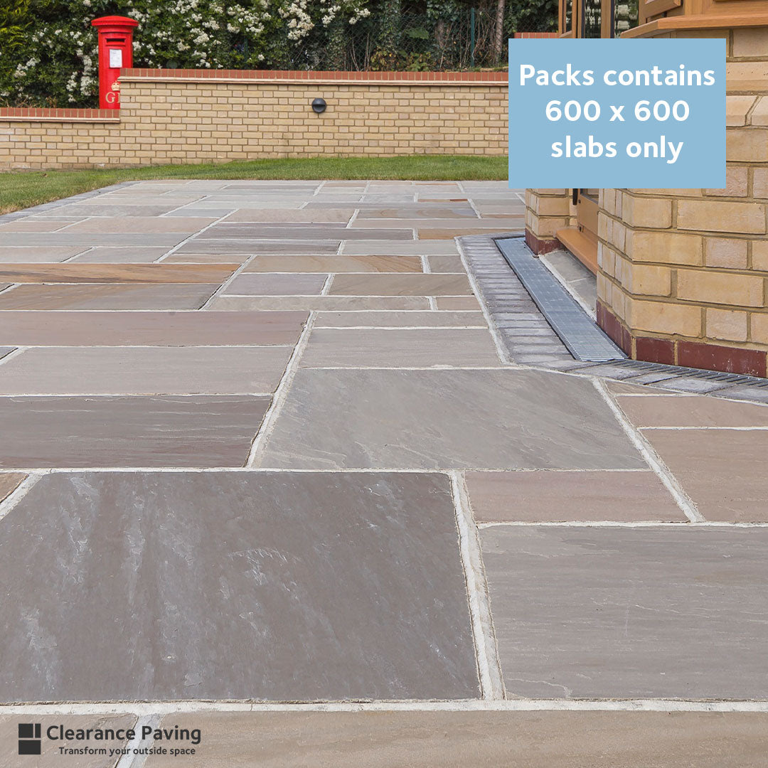 Indian Sandstone in Forest Glen square paving slab