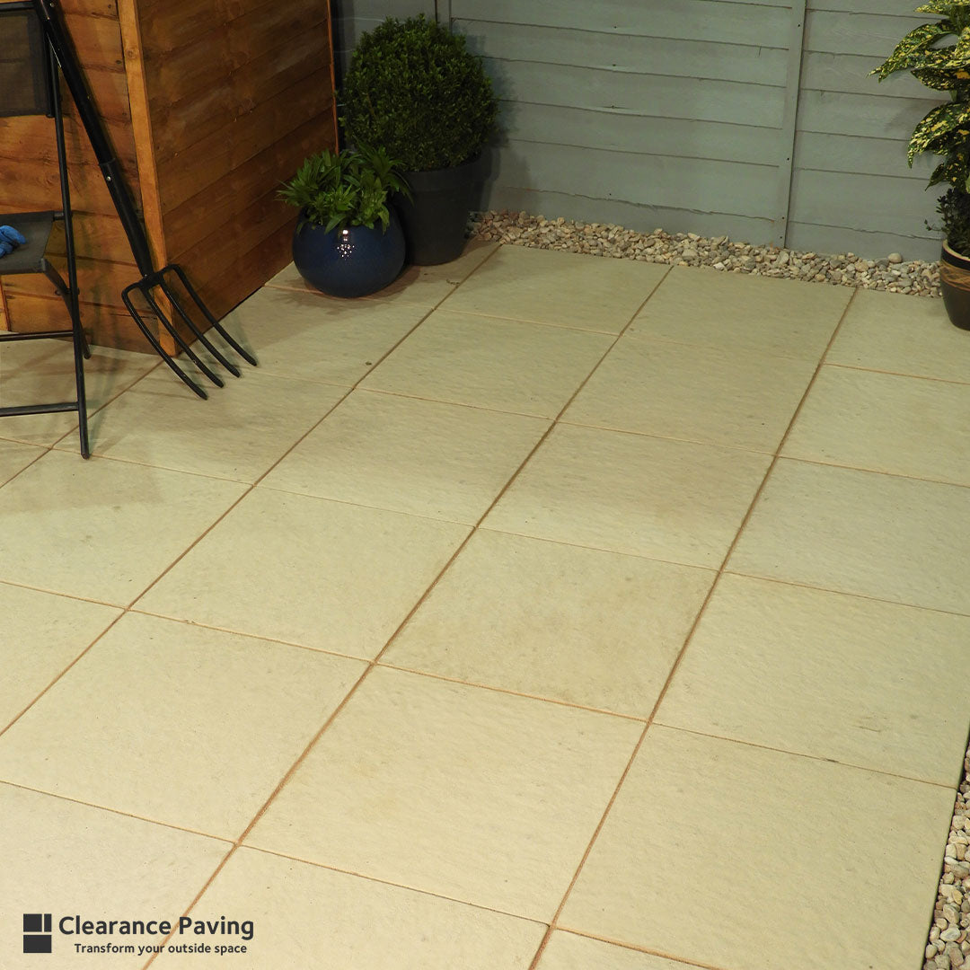 brett stamford ultra garden paving in buff