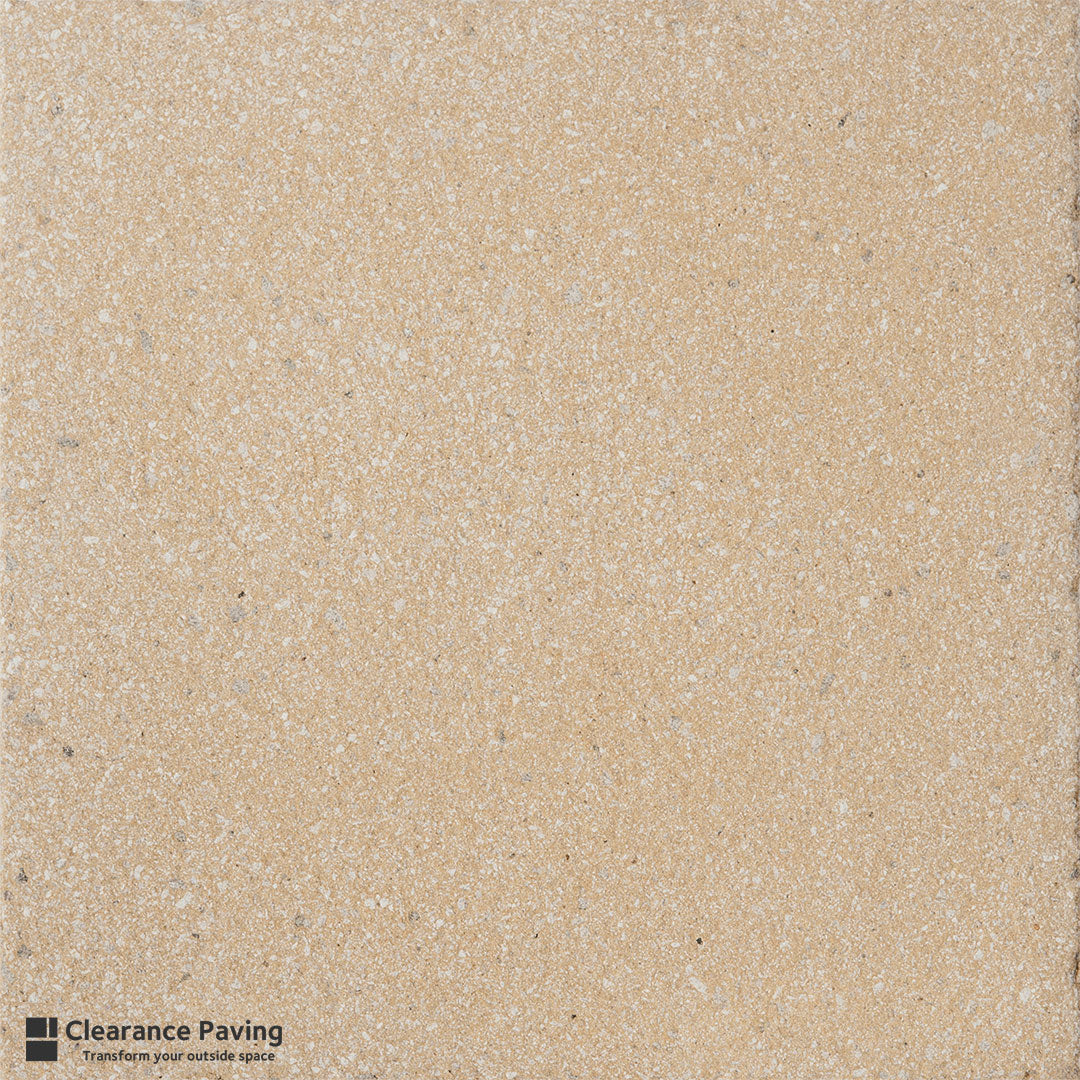 Brett Yorktone 50mm thick paving slabs in buff swatch