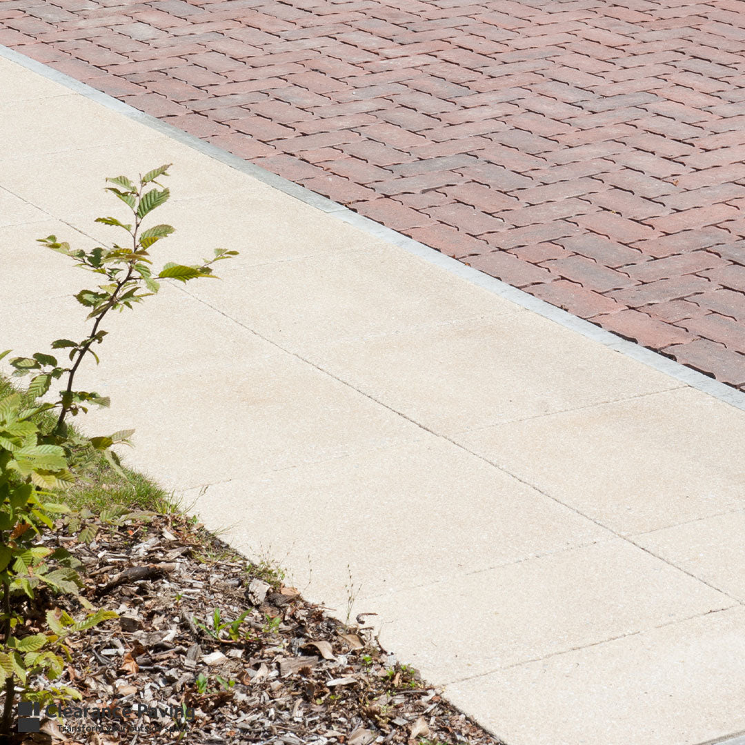 Brett Yorktone paving slabs in buff square 450mm
